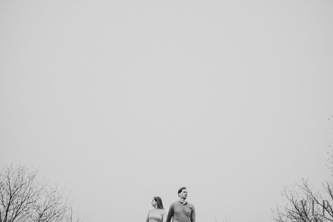 Engagement portrait at Middlesex Fells by Wright Tower