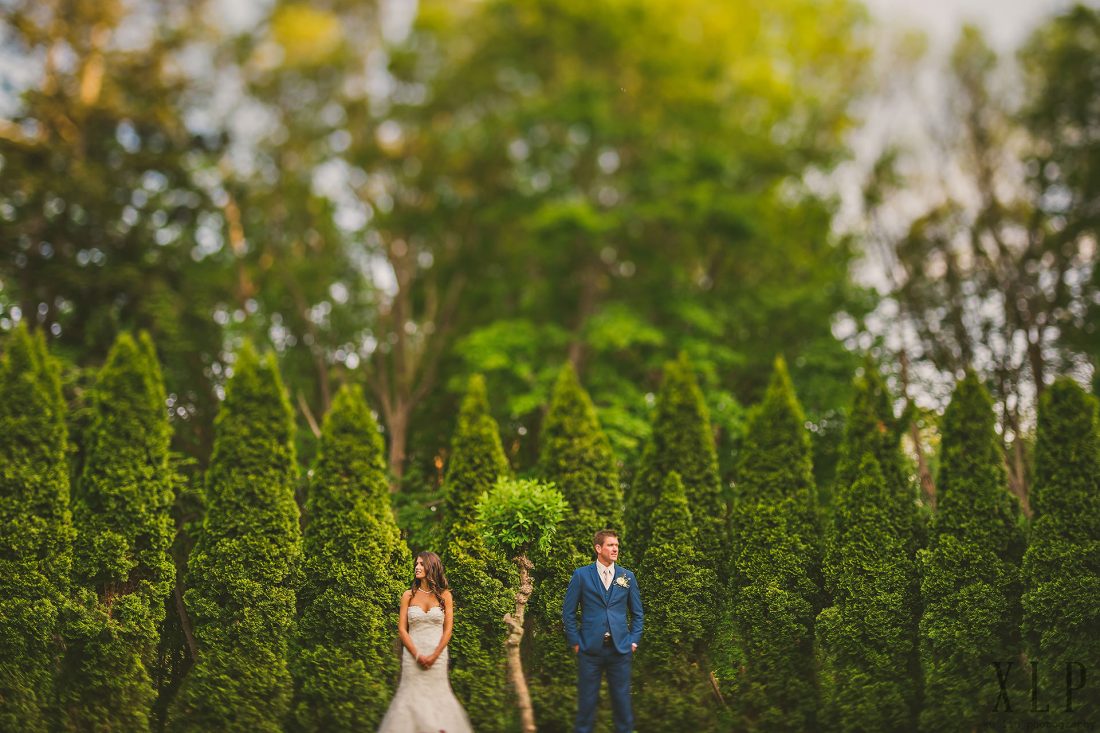 tilt shifted colorful wes anderson inspired wedding photo