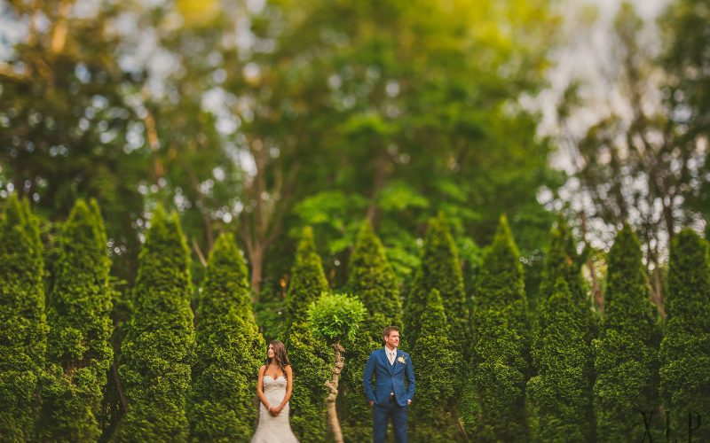 tilt shifted colorful wes anderson inspired wedding photo