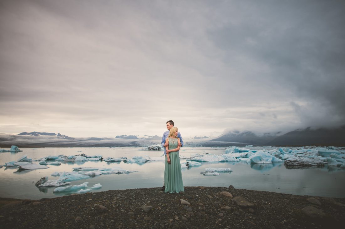 epic glacier lagoon Jokulsarlon engagement photo