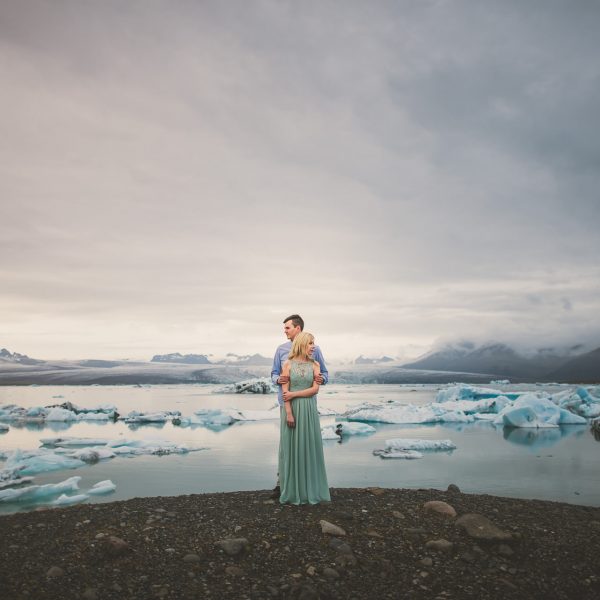 epic glacier lagoon Jokulsarlon engagement photo
